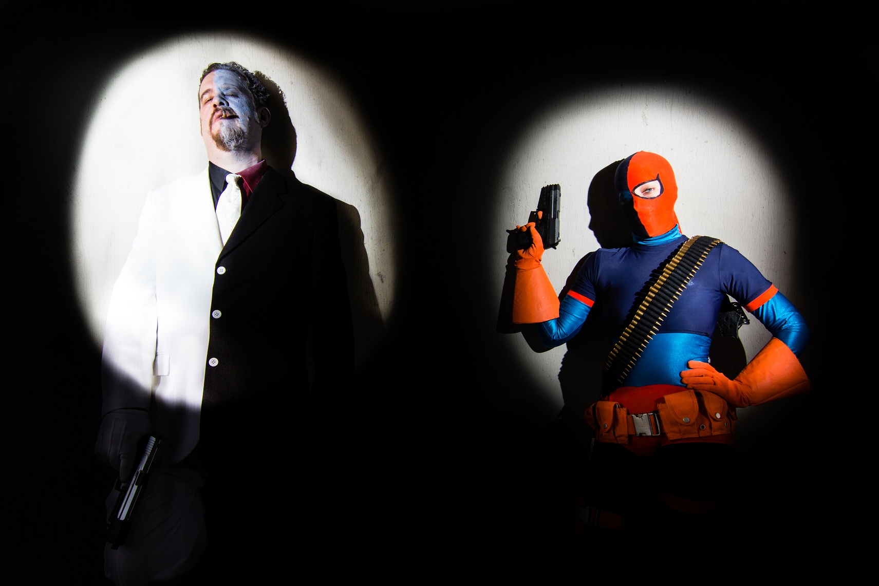 Two-Face and Deathstroke relaxing